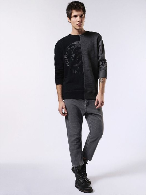 Diesel S Joe Nc Felpa Men's Mohawk Head Sweatshirt Pullover Long Sleeve Jumper