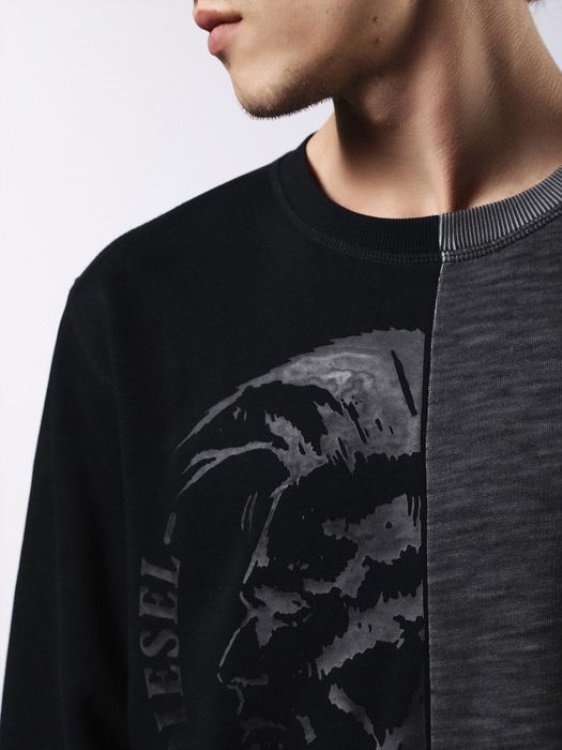 Diesel S Joe Nc Felpa Men's Mohawk Head Sweatshirt Pullover Long Sleeve Jumper