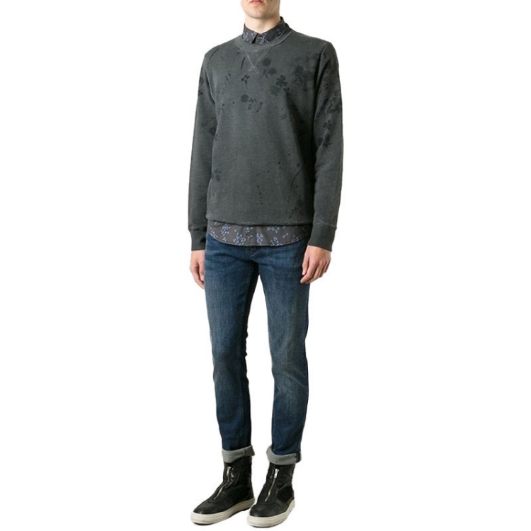 Diesel S Crix Men's Sweatshirts Long Sleeve Regular Black Casual Pullover Jumper