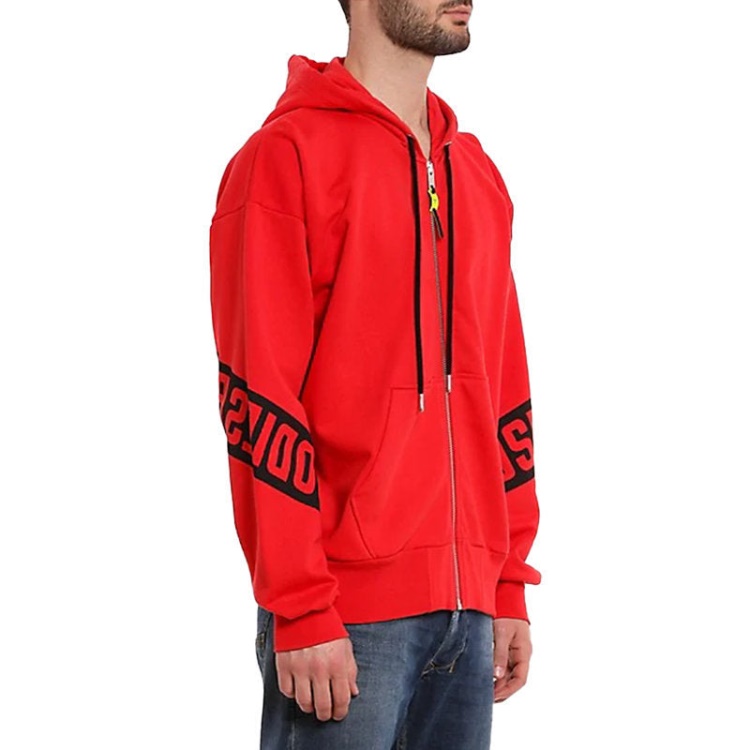 S Alby Zip Felpa Men Hoodies Full Zip Red Top Casual Hooded Sweatshirt Xs Diesel