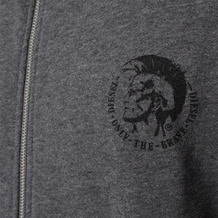 Diesel Brandon Men's Hoodie Mohawk Lounge Wear Full Zip Casual Sweatshirts Hood