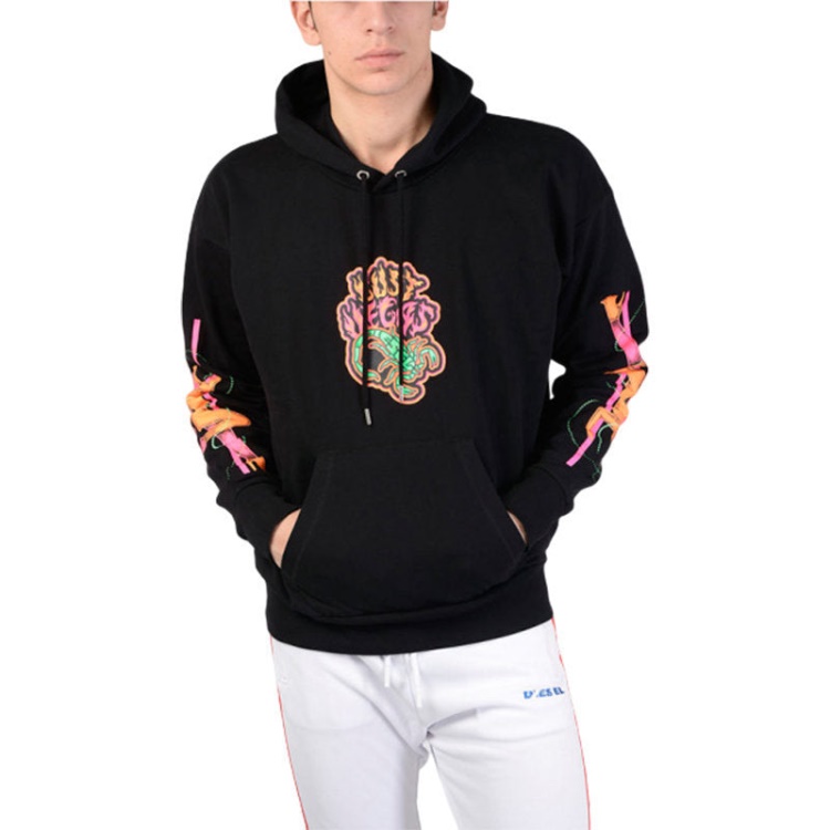 Diesel S Alby Sc 900 Men's Sweatshirt Pullover Hoodie Fluo Printed Lounge Wear