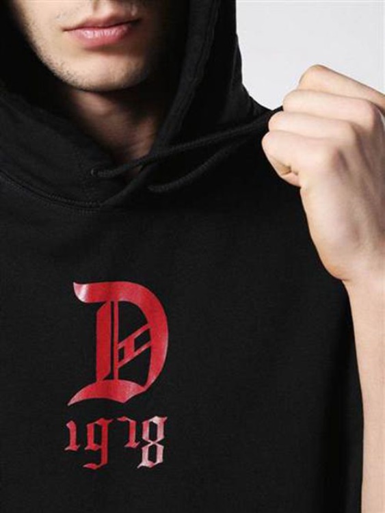 S Drive Gr-Qa Men's Sweatshirt Pullover Sleeveless Hoodie Sport Gym Wear Diesel Black/Red