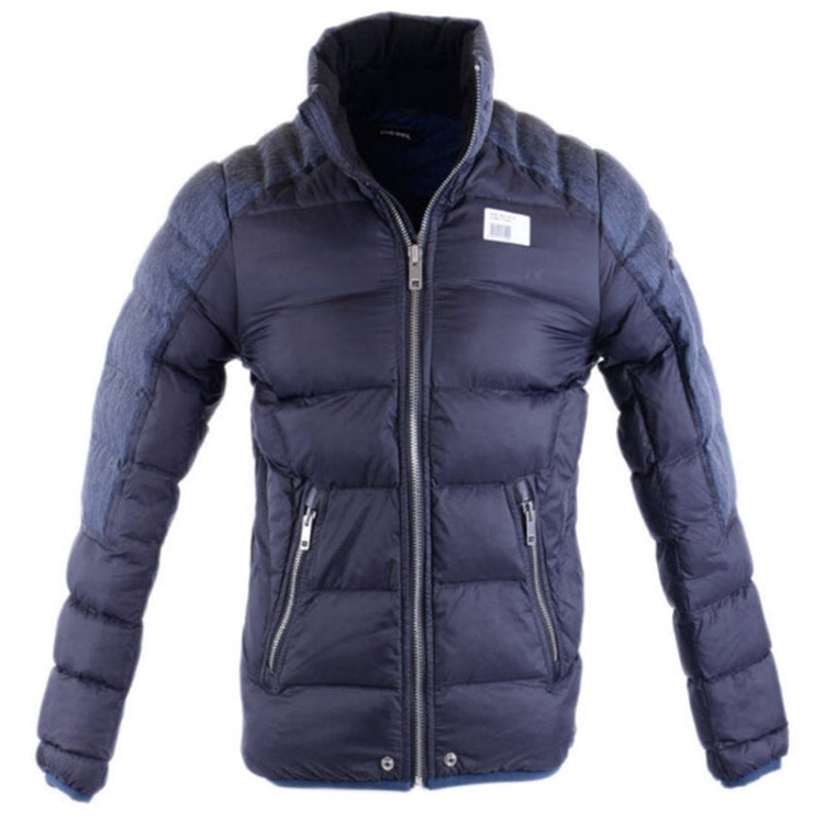 W Mode Men's Puffer Jacket Black Size S Quilted Padded Winter Outwear Coat Diesel