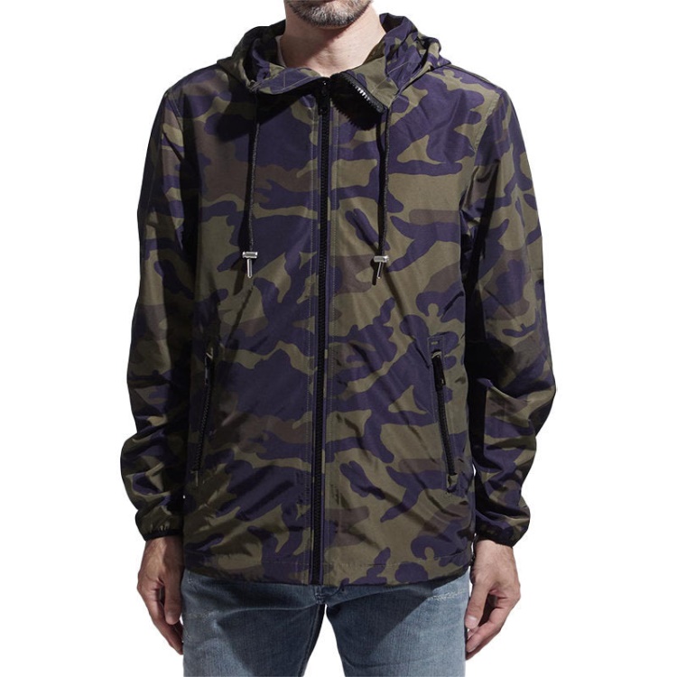 Diesel J Acousmatic Men's Jacket Waterproof Lightweight Hooded Camouflage Jacket