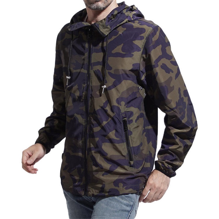 Diesel J Acousmatic Men's Jacket Waterproof Lightweight Hooded Camouflage Jacket