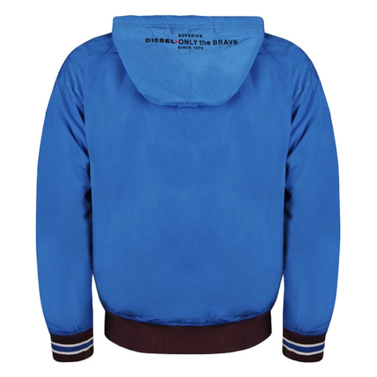 Diesel S Bony Men's Hoodie Jacket Reversible Casual Ribbed Cuffs Varsity Jacket