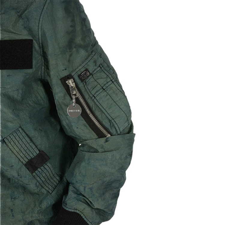 Diesel J Souly Tye Men's Bomber Jacket Ribbed Cuffs Varsity Casual Jackets Green