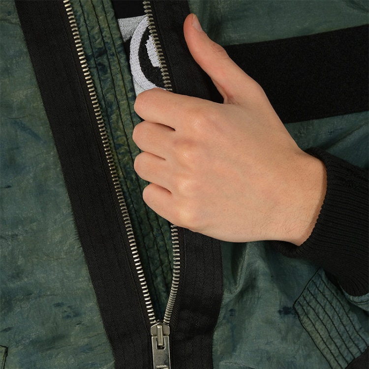 Diesel J Souly Tye Men's Bomber Jacket Ribbed Cuffs Varsity Casual Jackets Green