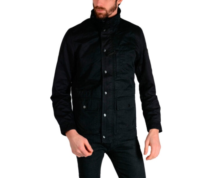 J Winy Men's Parka Jacket Padded Quilted Navy Coat Casual Winter Outwear Diesel