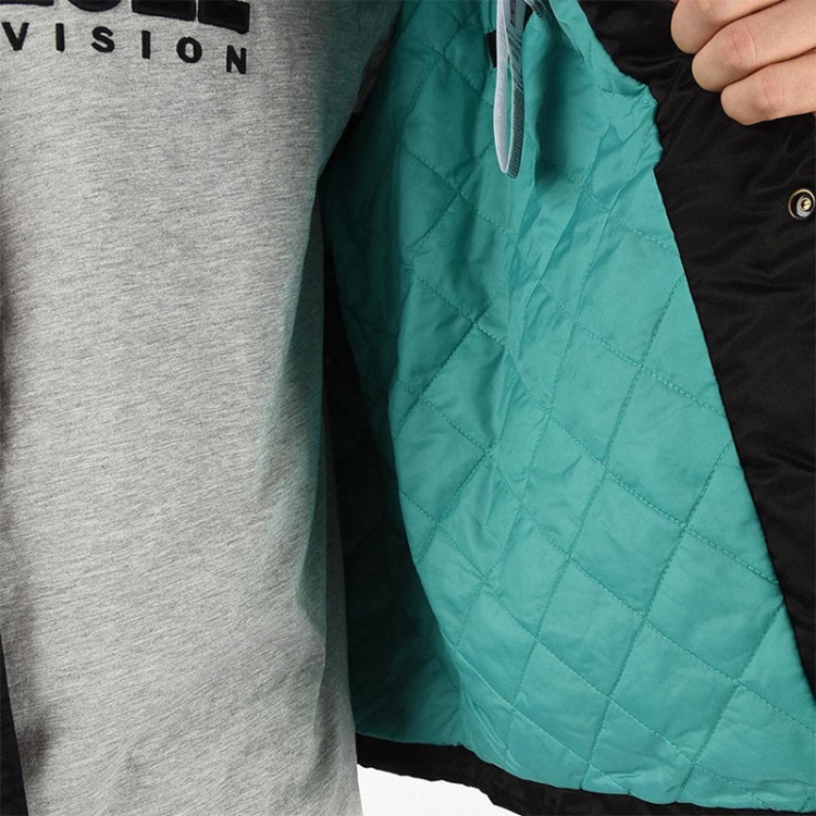 Diesel J Akio Men's Jackets Sporty Bomber Coats Casual Jumper Padded Satin Nylon Black/Blue