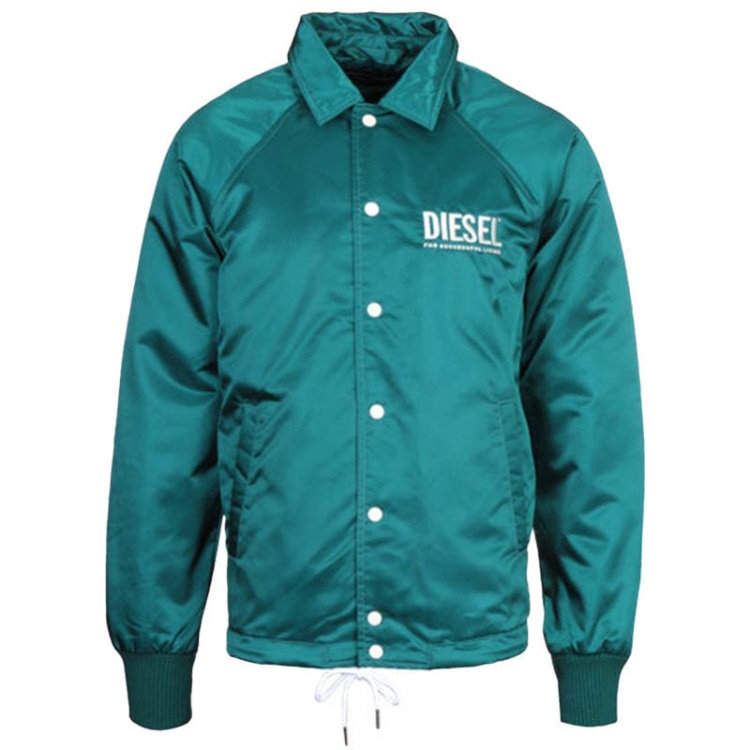 Diesel J Akio Men's Jackets Sporty Bomber Coats Casual Jumper Padded Satin Nylon Black/Blue