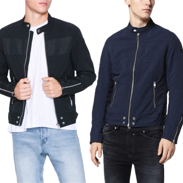 J Street Men's Biker Jackets Slim Fit Summer Outwear Bomber Casual Coat Diesel