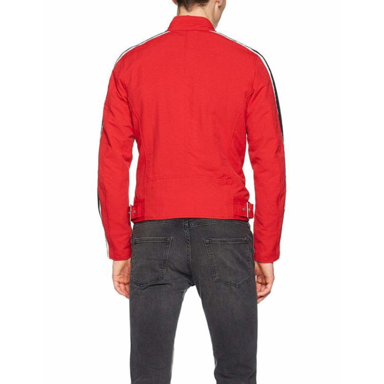 Diesel J Street Men's Biker Jackets Slim Summer Outwear Bomber Casual Coat Red