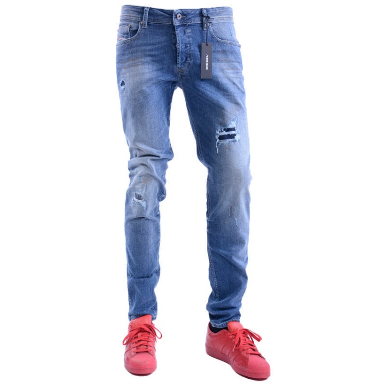 Toxer R76C9 Men's Denim Jeans Distressed Slim Fit Skinny Casual Blue Jeans Diesel