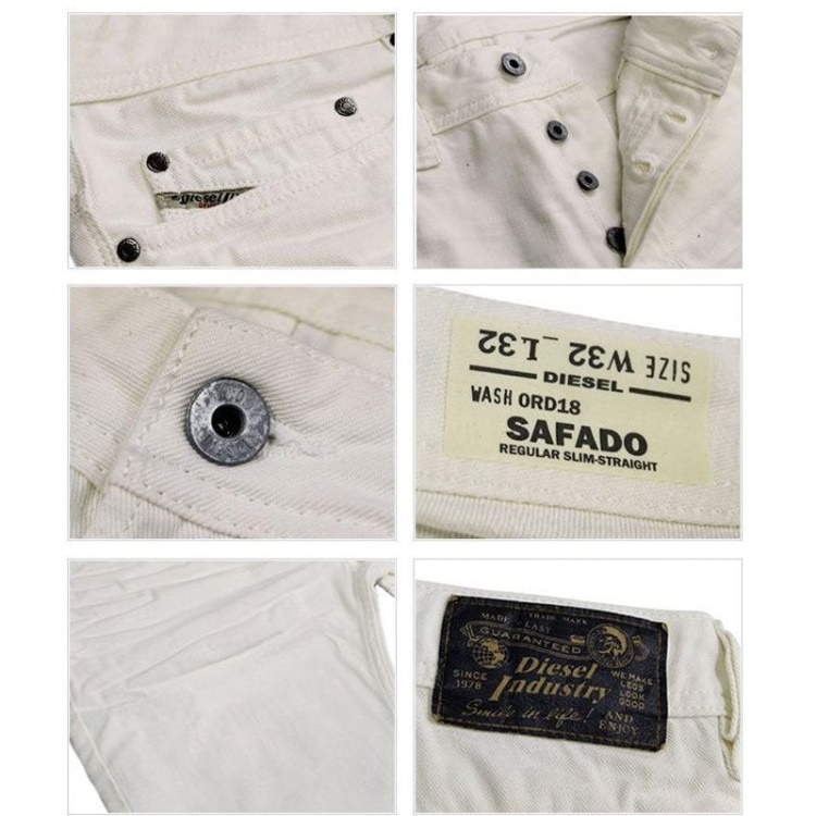 Safado Men's Denim Jeans Cotton Slim Straight Fit Casual Pants Trouser Diesel