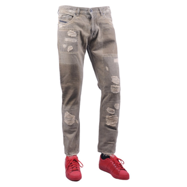 Black Gold Type-2813B Bg8U8 Men's Denim Jeans Ripped Regular Slim Diesel