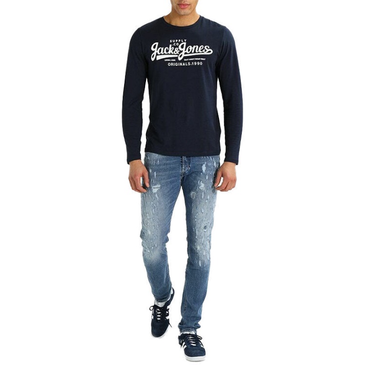 Diesel Tepphar 084Qs Men's Denim Blue Jeans Distressed Stretch Slim Fit Carrot Denim Blue