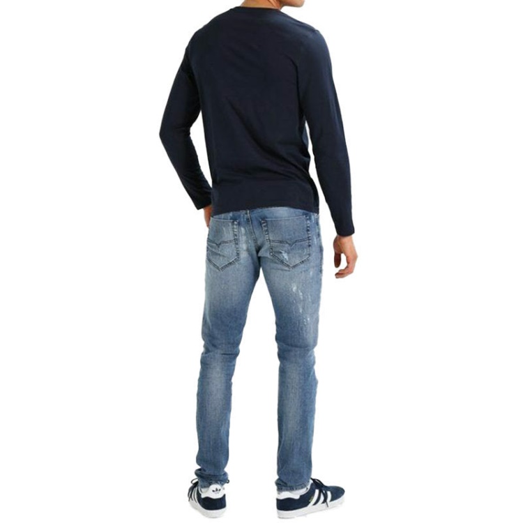 Diesel Tepphar 084Qs Men's Denim Blue Jeans Distressed Stretch Slim Fit Carrot Denim Blue