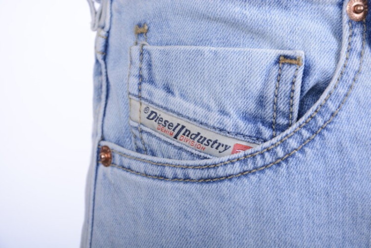 Dagh 084Sx Men's Denim Jeans Regular Fit Straight Cotton Light Denim Blue Diesel