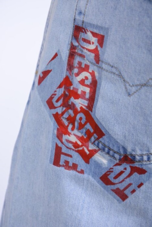 Dagh 084Sx Men's Denim Jeans Regular Fit Straight Cotton Light Denim Blue Diesel