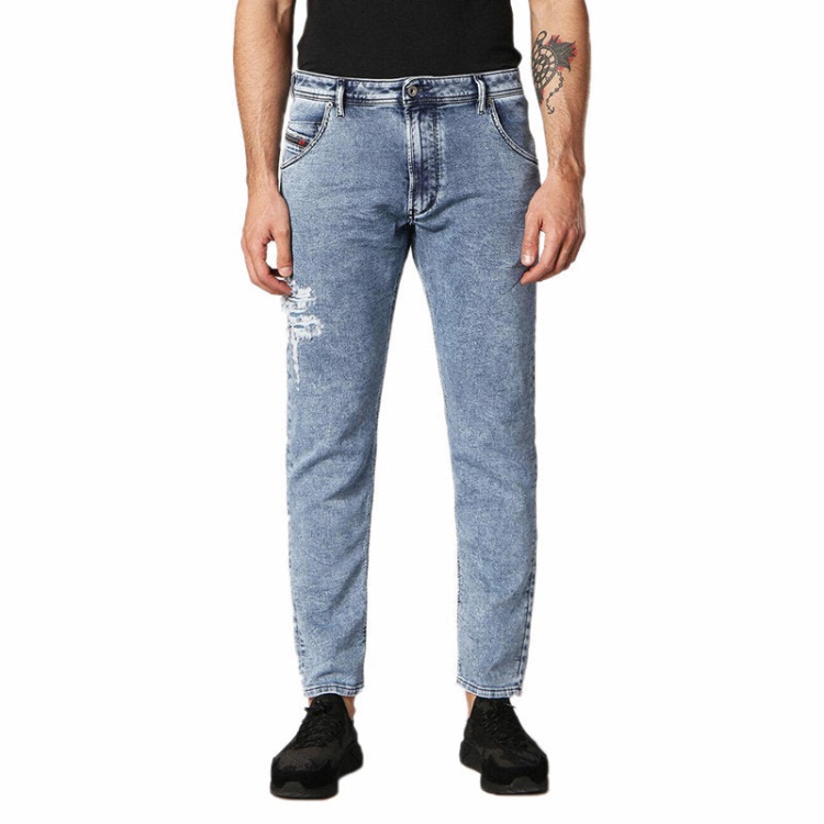 Diesel Krooley T 084Pv Men's Jeans Regular Fit Distressed Sweat Jogg Denim Pants