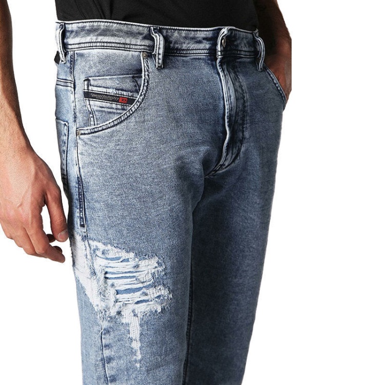 Diesel Krooley T 084Pv Men's Jeans Regular Fit Distressed Sweat Jogg Denim Pants