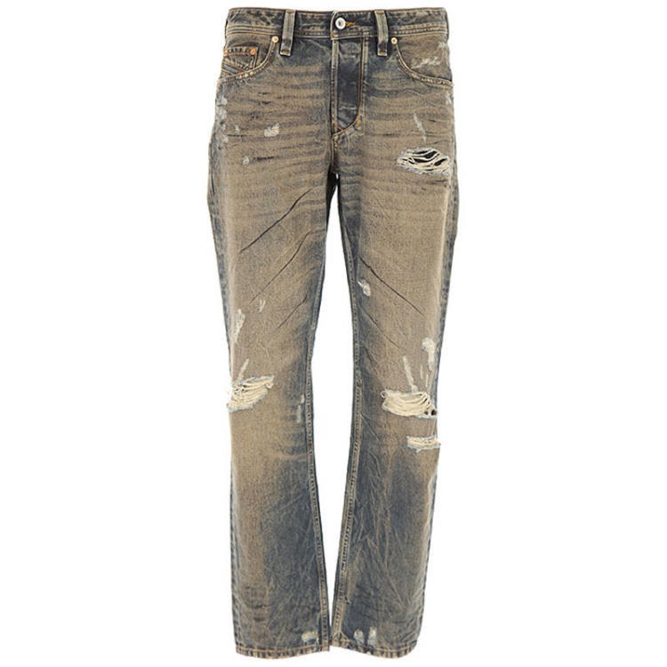 Larkee Beex 084Xb Men's Denim Jeans Regular Tapered Faded Distressed Pants Diesel