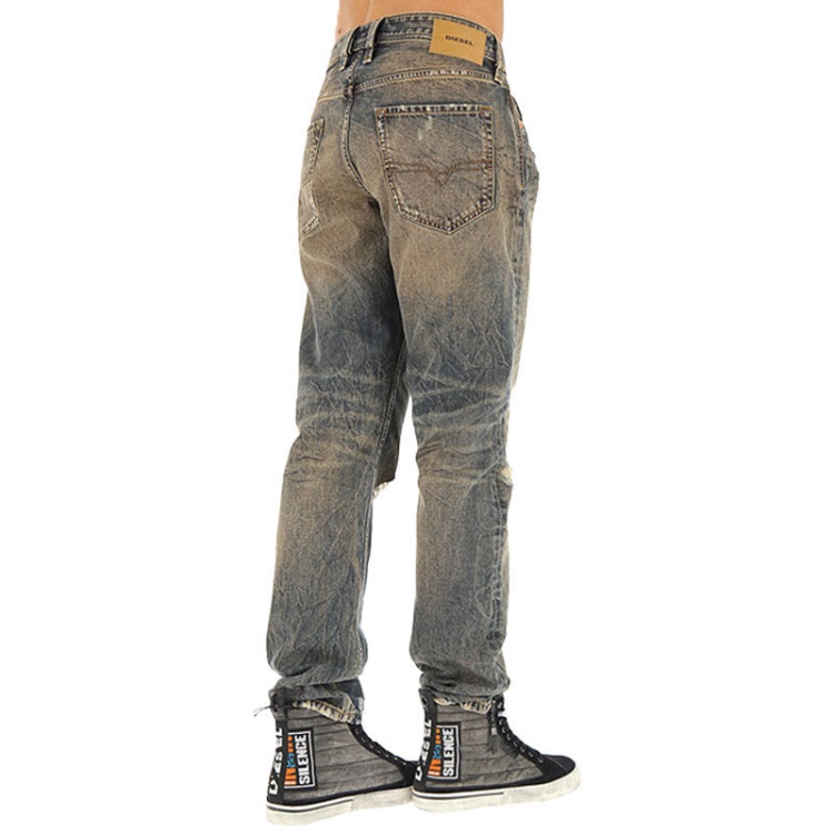 Larkee Beex 084Xb Men's Denim Jeans Regular Tapered Faded Distressed Pants Diesel
