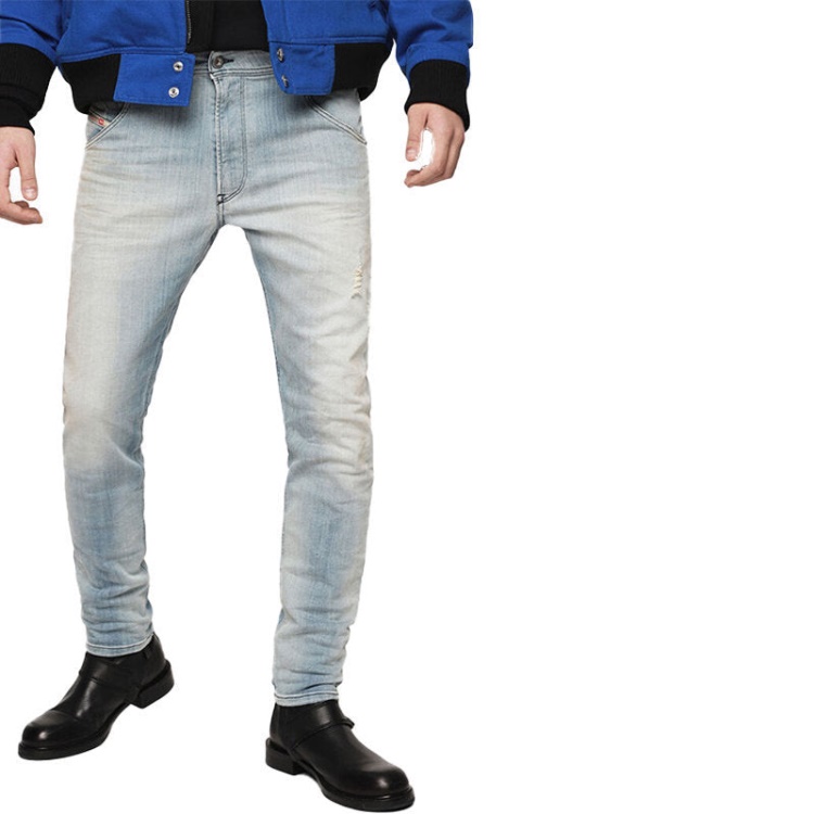 Diesel Krooley 087Ab Men's Denim Sweat Jogg Jeans Slim Fit Carrot Pant Faded