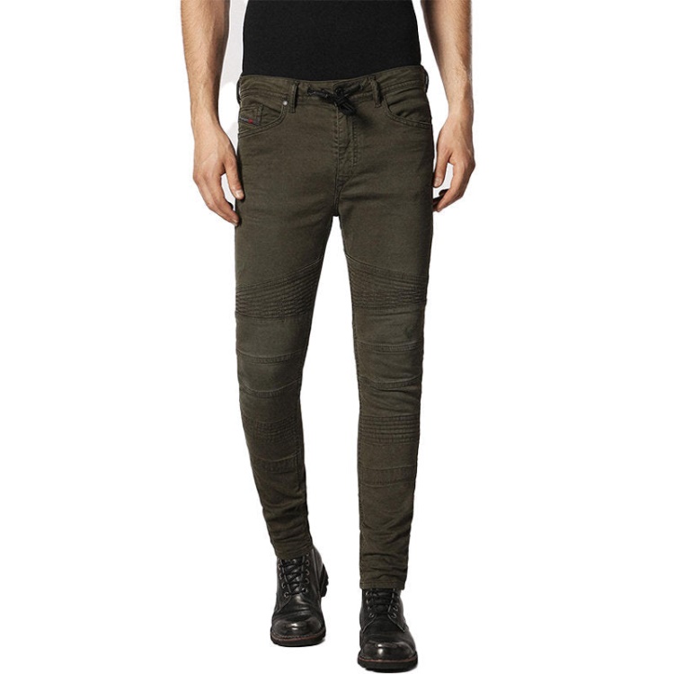 Diesel Bakari Ne 0684T Men's Denim Sweat Jogg Jeans Lyocell Olive Slim Skinny