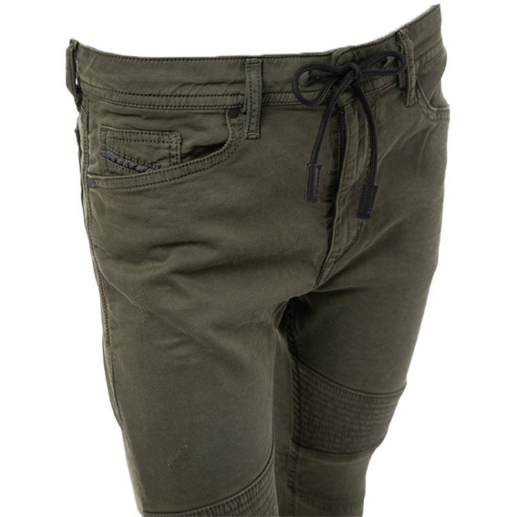 Diesel Bakari Ne 0684T Men's Denim Sweat Jogg Jeans Lyocell Olive Slim Skinny