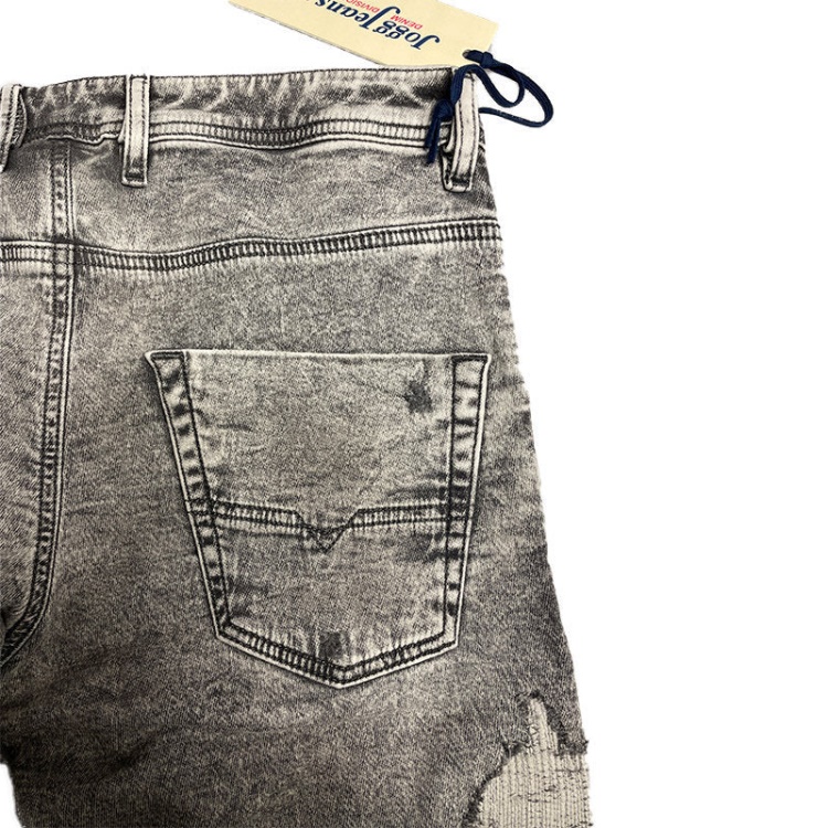 Diesel Krooley 0689D Men's Denim Jeans Slim Fit Faded Sweat Jogg Pants Light Grey