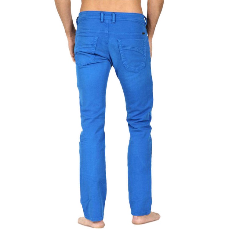 Iakop 0111D Men's Jeans Regular Slim Fit Cotton Stretch Casual Denim Pants Diesel Off White/Blue/White