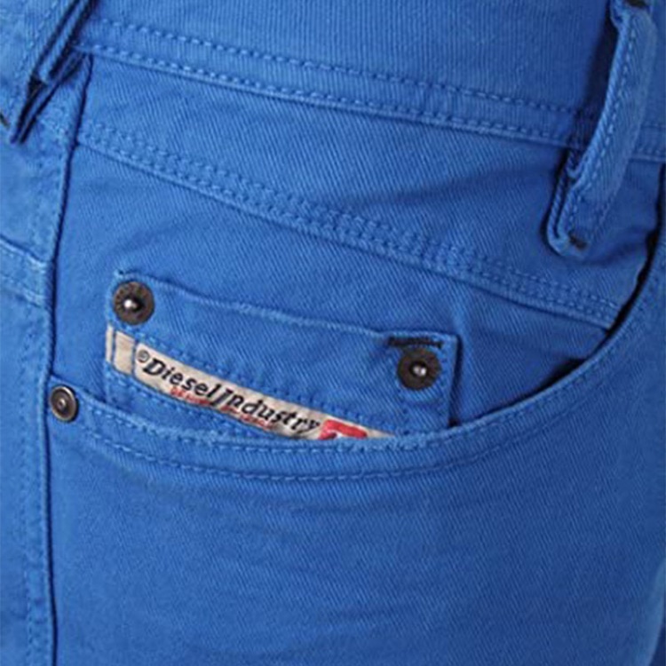 Iakop 0111D Men's Jeans Regular Slim Fit Cotton Stretch Casual Denim Pants Diesel Off White/Blue/White