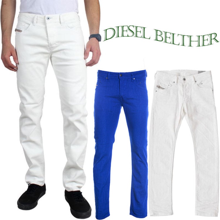 Diesel Belther Men's Jeans Denim Cotton Slim Tapered Fit Casual Pants Trouser