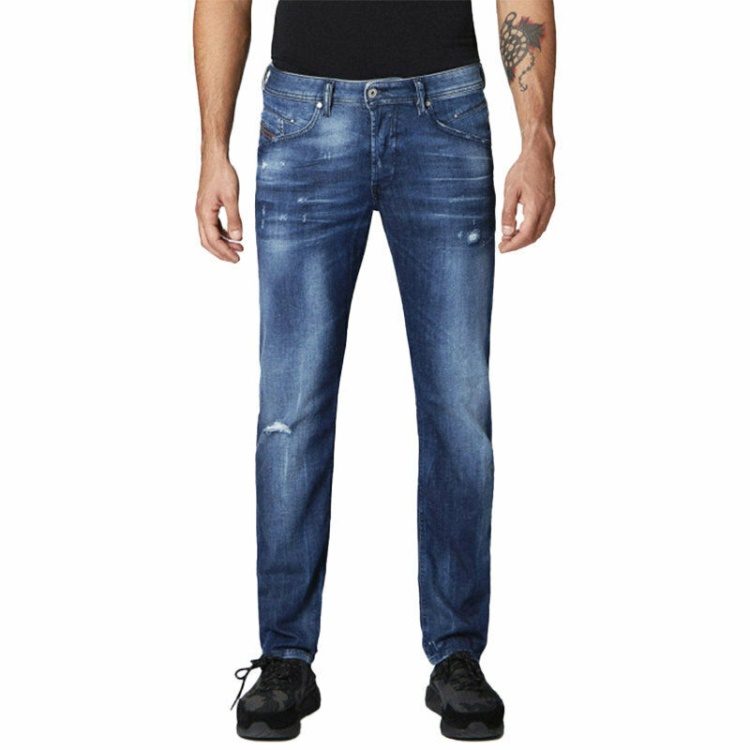 Diesel Belther 084Mx Men's Denim Jeans Stretch Regular Slim Tapered Distressed