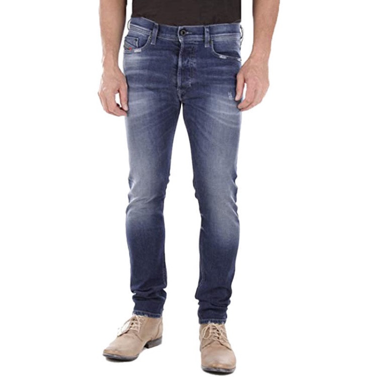 Diesel Tepphar R39M0 Men's Denim Jeans Regular Fit Straight Leg Casual Blue Pants