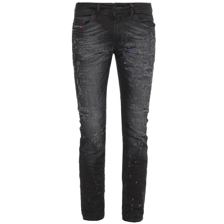 Thommer 0683T Men's Denim Jeans Slim Fit Dna Distressed Black Pants Diesel