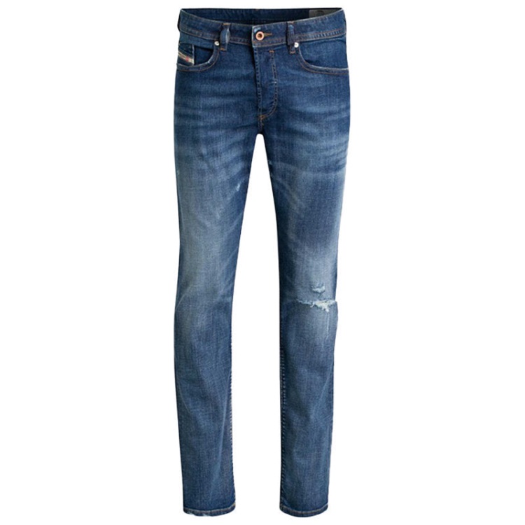 Diesel Buster R4Tw8 Men's Denim Jeans Regular Slim Fit Tapered Distressed Ripped