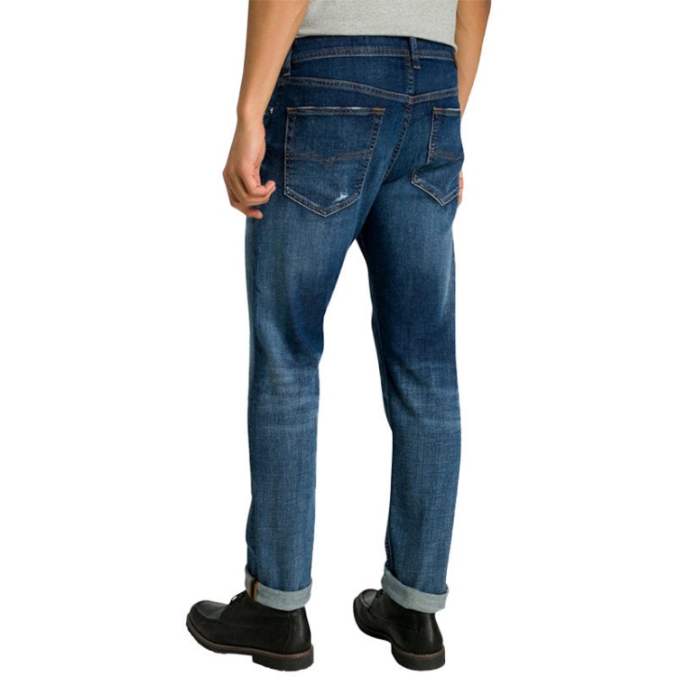 Diesel Buster R4Tw8 Men's Denim Jeans Regular Slim Fit Tapered Distressed Ripped