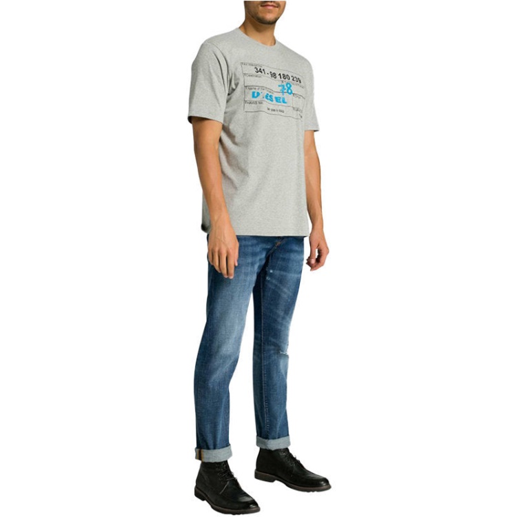 Diesel Buster R4Tw8 Men's Denim Jeans Regular Slim Fit Tapered Distressed Ripped