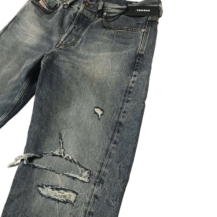 Diesel Dagh Xp 084Zs Men's Jeans Regular Straight Distress Blue Denim Made