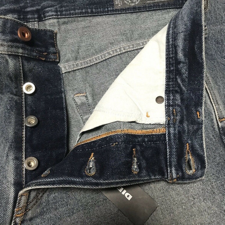 Diesel Dagh Xp 084Zs Men's Jeans Regular Straight Distress Blue Denim Made