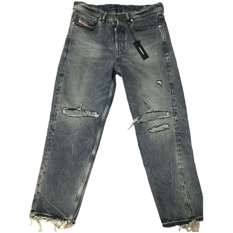 Diesel Dagh Xp 084Zs Men's Jeans Regular Straight Distress Blue Denim Made