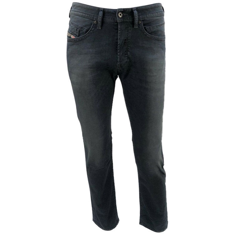 Akee 0681H Men's Denim Jeans Regular Slim Tapered Stretch Dark Blue Pants Diesel