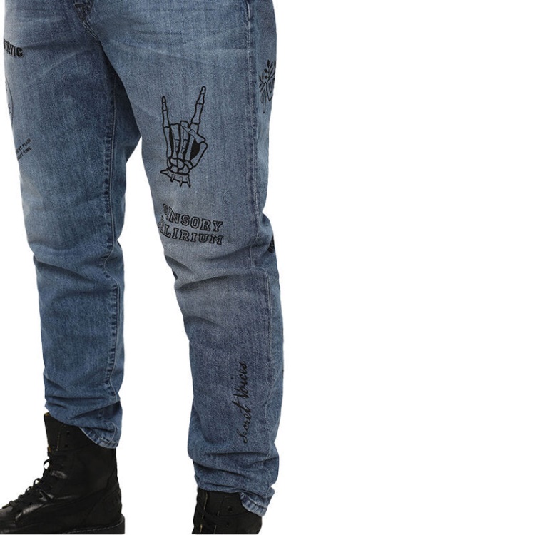 Mharky 0094D Men's Denim Jeans Casual Slim Skinny Low Crotch Trousers Diesel