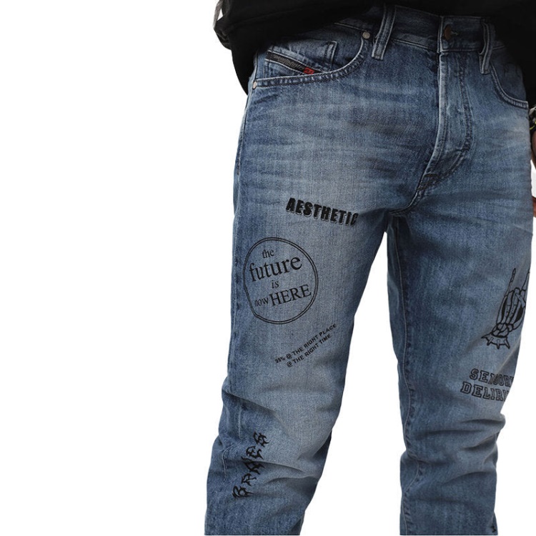 Mharky 0094D Men's Denim Jeans Casual Slim Skinny Low Crotch Trousers Diesel