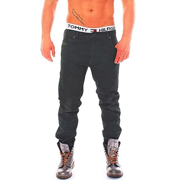 Krayver 0816V Men's Jeans Denim Stretch Regular Slim Carrot Fit Trousers Diesel