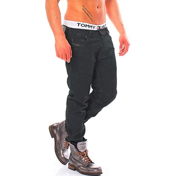 Krayver 0816V Men's Jeans Denim Stretch Regular Slim Carrot Fit Trousers Diesel